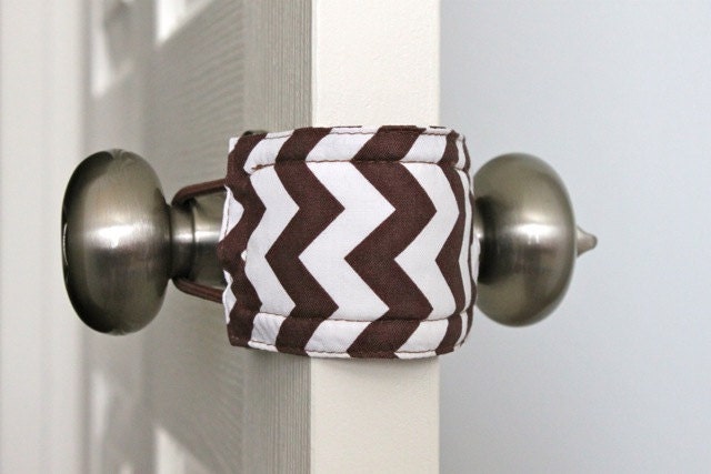 Latchy Catchy in Brown Chevron Dot -Reversible (Patents Pending)