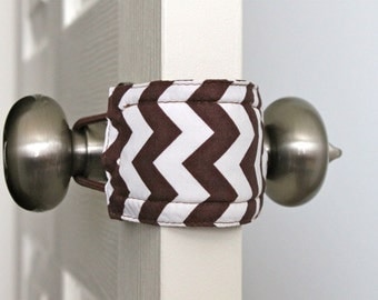 Latchy Catchy in Brown Chevron Dot -Reversible (Patents Pending)