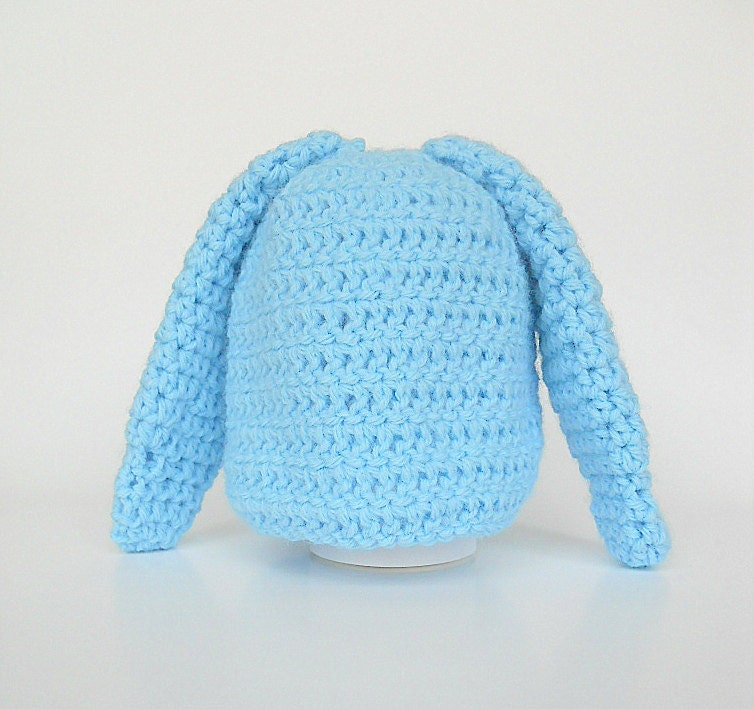 Baby Bunny Hat Boy Blue Rabbit Cap Infant Girl Easter Beanie Pastel Ears Children Spring Clothing Summer Photo Prop 3 - 6 Months Old