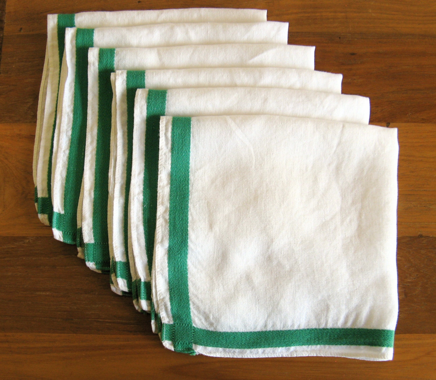Kelly Green Linen Napkins-Set of 6