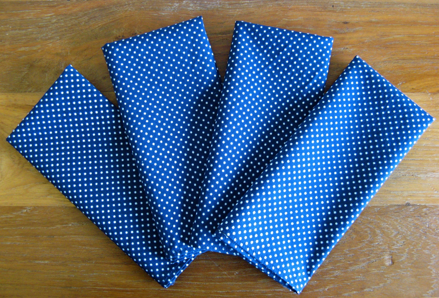 Navy Blue Polka Dot Napkins-Set of 4