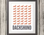 Dachshund, Dachshund Print, Dachshund Art, Dachshund Poster, Dog Print, Dog Art, Dog Poster, Wiener Dog - 8x10