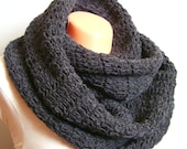 Crochet Scarf gray Chunky Cowl neckwarmer winter Snood Tube scarf Ready to ship