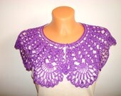 Crochet lace COLLAR  Peter Pan collar violet purple Neck jewelry accessories