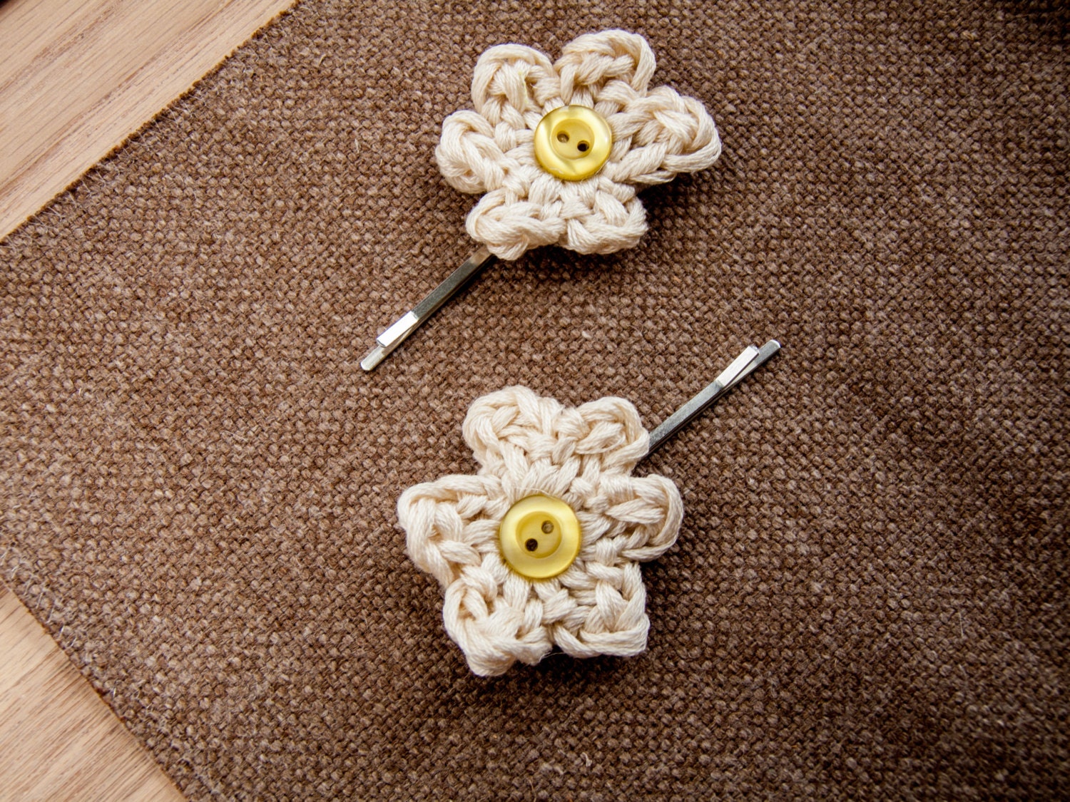 crochet flower hair clip, girl hair accessories, girl hair clip