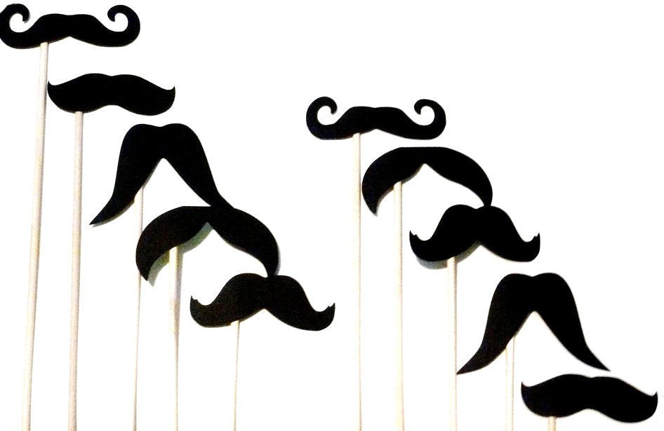 DIY- YOU GLUE - 30 Photo Booth Props Photobooth prop - On a Stick -  Mustache Moustache Party Made to Order