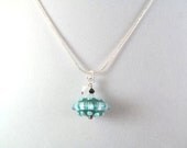 Neckace lampwork ocean saucer bead with crystals, bead by Desert Bug