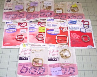 NOS 11 BELT BUCKLES in gold and silver tone Lot no. 5