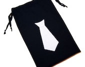 Black and White Wedding - Groomsmen Gift Bag - Mens White Tie