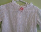 Vintage white eyelet girls shirt, size 6X, made by Sears