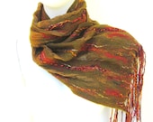 Autumn Dreams Nuno Felted Silk  and Australian Merino Wool Wrap Scarf