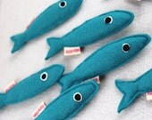 Organic Catnip Toys - Three Sardines Made of Merino Wool Blend Felt