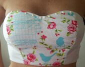 Birdcage Bustier and Panty Set. Real Silk Panties. Faux Pearls. Lingerie Set. Exotic Dancewear.