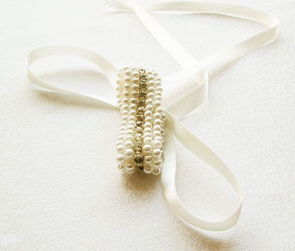 Pearl Rhinestone Bracelet, Crystal and Pearl Wedding Bracelet Cuff, Wedding Bridal Jewelry