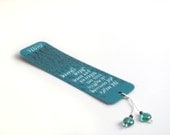 Dante Alighieri - The Divine Comedy - teal bookmark, with handwritten calligraphy - selva oscura