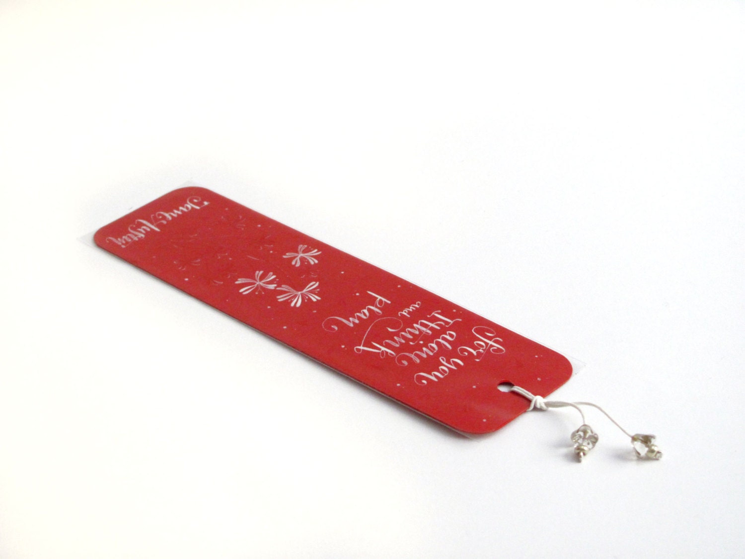 Jane Austen red bookmark, with handwritten calligraphy - Captain Wentworth's letter