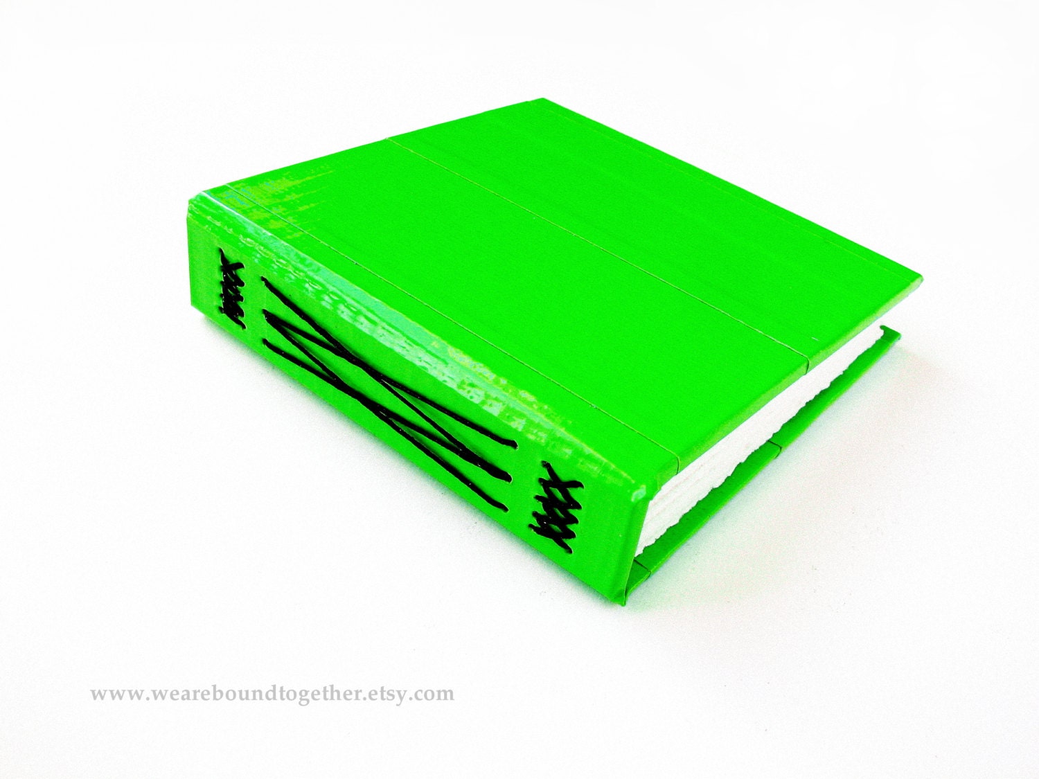 Neon Green Duct Tape Mini Blank Book - WeAreBoundTogether