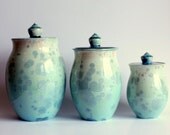 DISCOUNTED Aqua Crystalline Canister Set