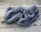 Storm - dark grey, teal, metal gun, teal cotton summer scarf.