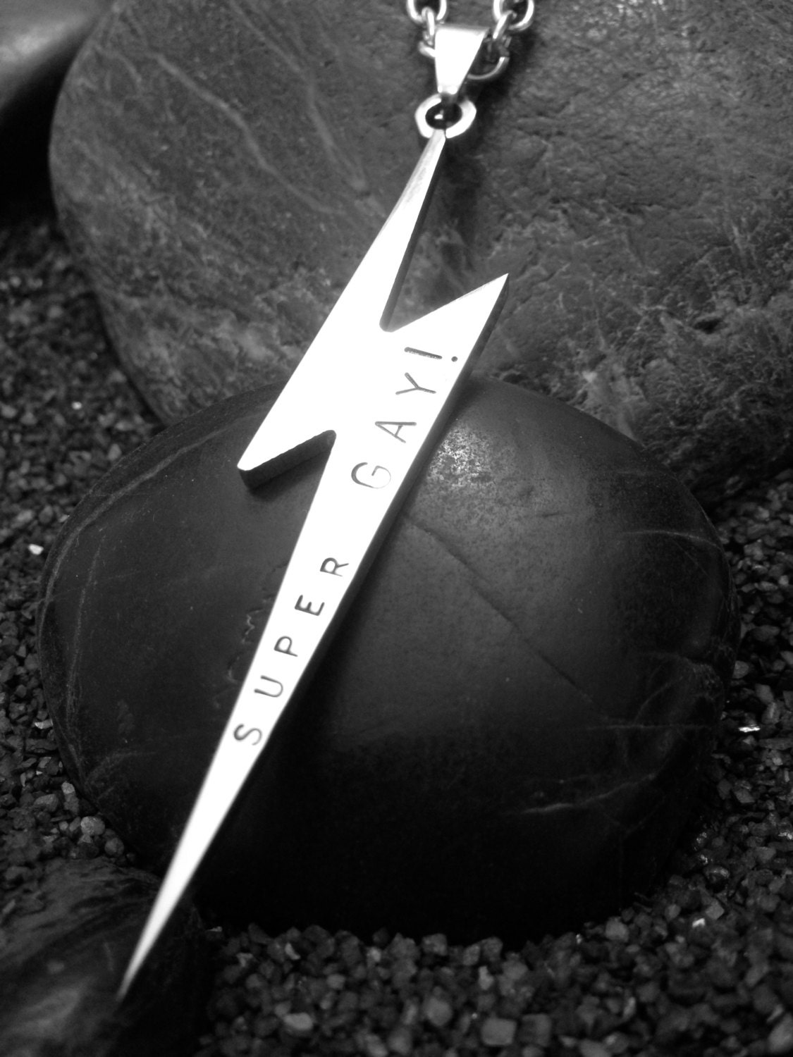 Gay Thunder Bolt Steel Necklace