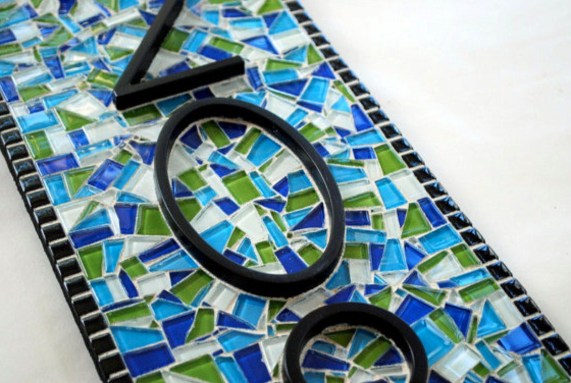 Mosaic Address Sign, Made To Order