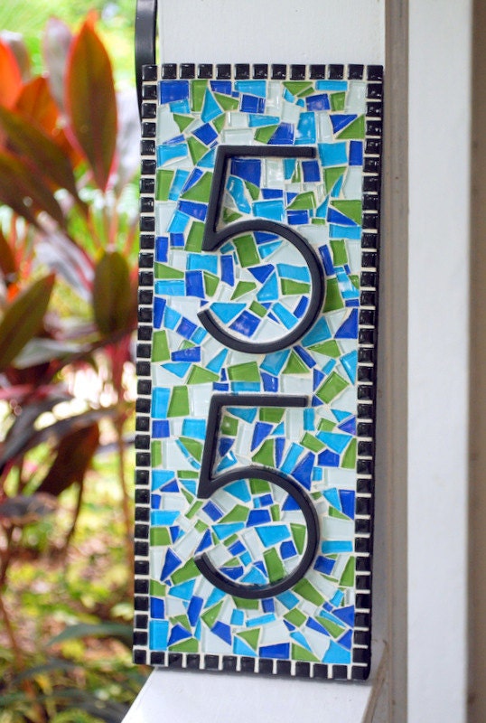 Mosaic Address Sign, Made To Order