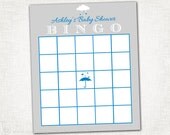 Rain Shower Baby Shower Bingo - Baby Boy -  PRINTABLE Bingo Card - DIY Digital File - Baby Shower Bingo - Rain Shower Collection