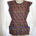 Vintage Smock Apron Paisley Blue Red Green