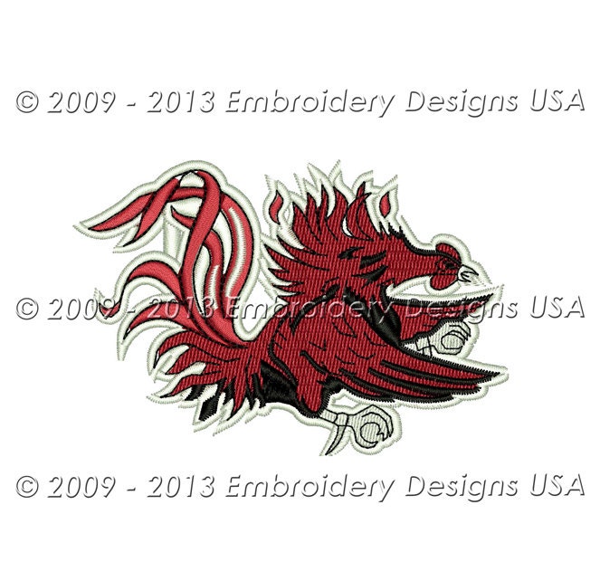 Gamecock Machine Embroidery Design 2 Sizes - Instant Download