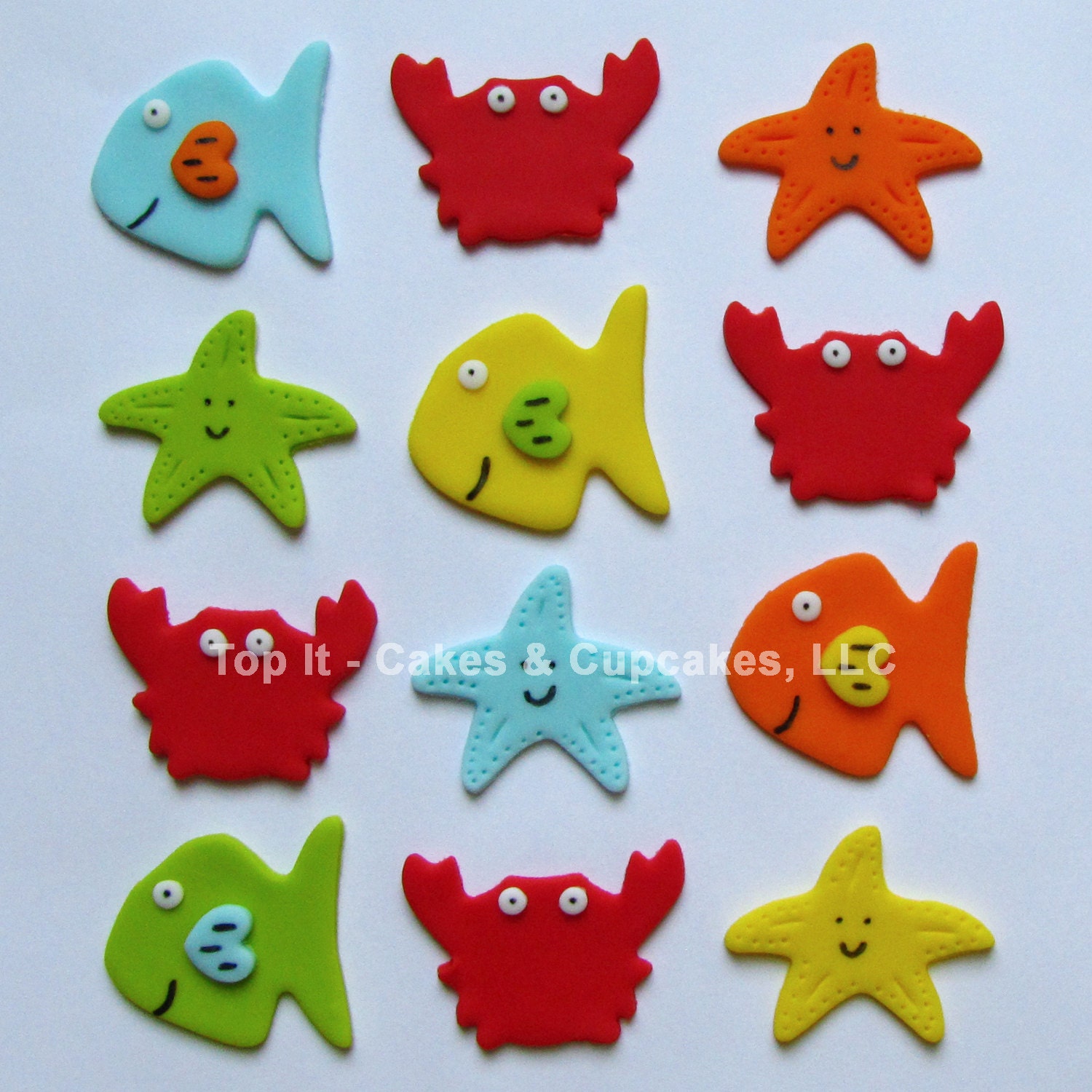 Fondant Cupcake Toppers - Sea Life