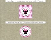 Minnie Mouse Themed Printable Favor/Thank You Tag or Label