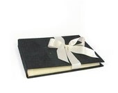 handmade black natural paper photo album, for him, gift, wedding, or to collect photos 8"x8"