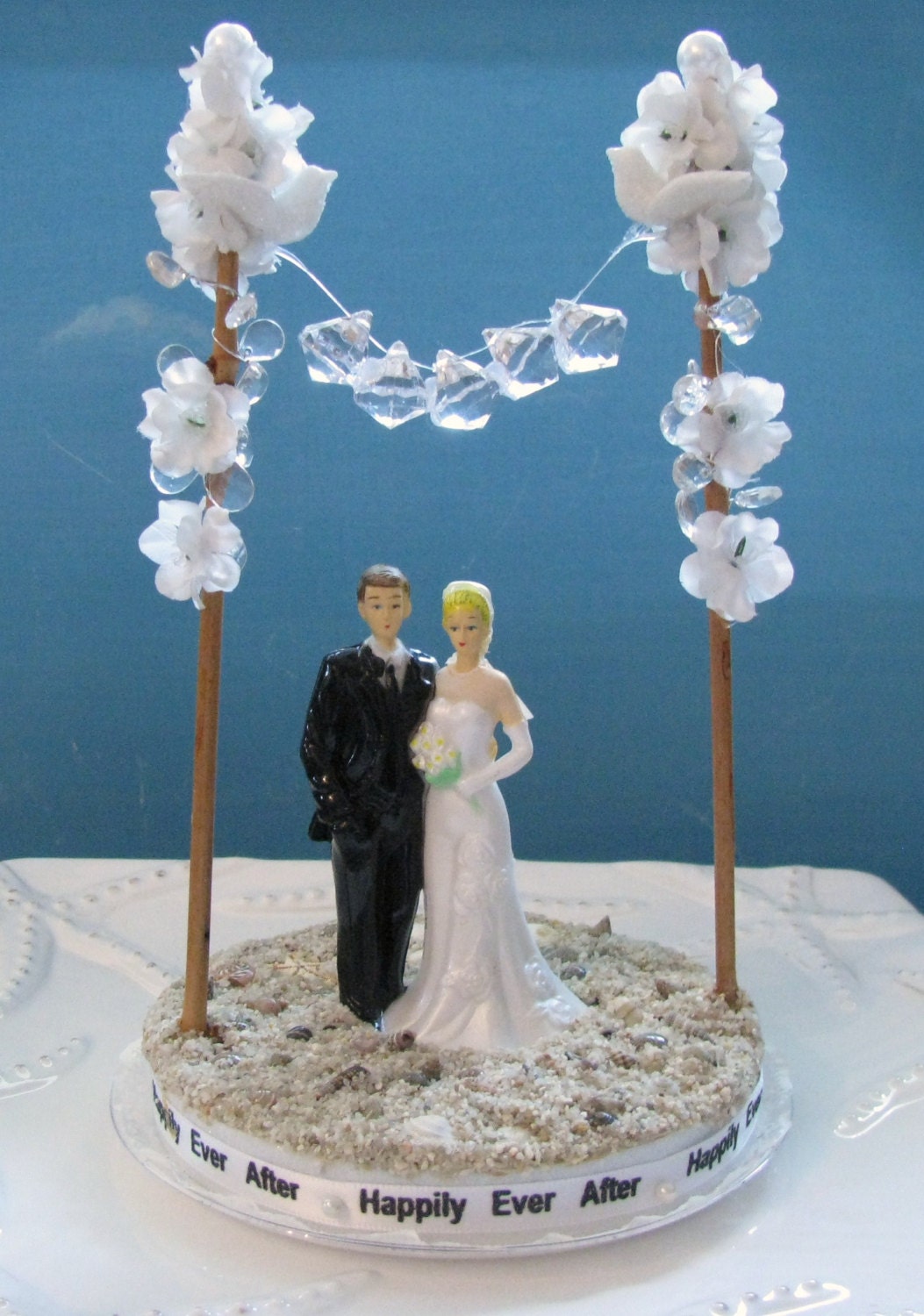 BEACH Bride and Groom Wedding Cake Topper by CeShoreTreasures