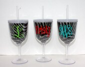 Personalized Acrylic Insulated Wine glass - 13 oz, Bridesmaid, Bachelorette, pool party