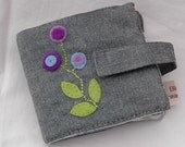 Fabric wallet - hand sewn - coin purse - credit cards