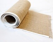Rustic wedding decor, table runners set of 6, Hessian wedding satin trim