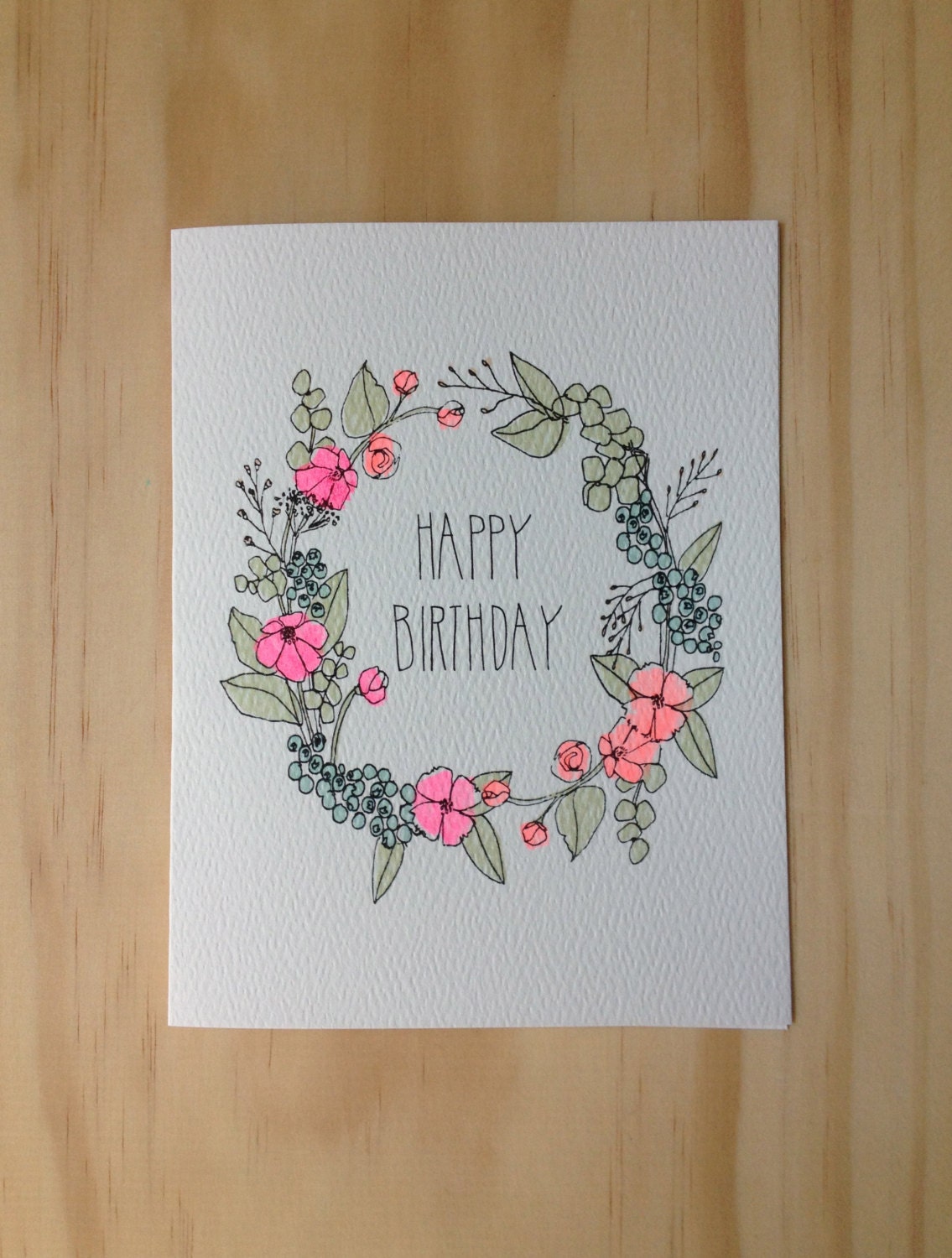 Floral Wreath Birthday Card