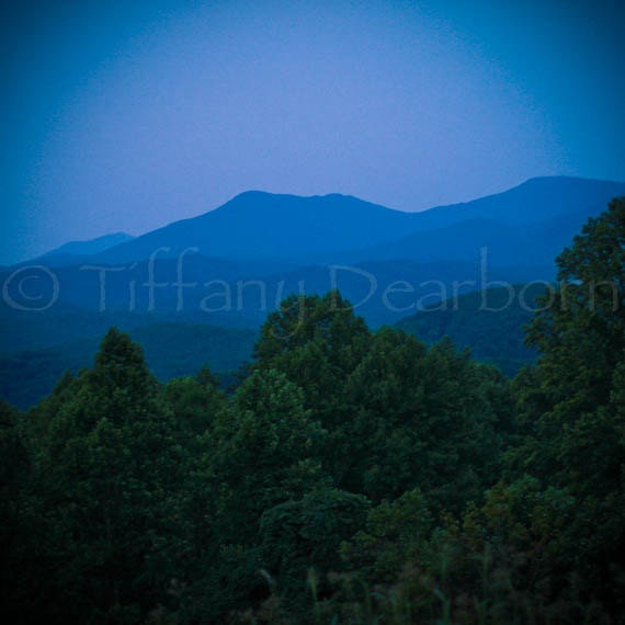 Tennessee Twilight - Smoky Mountain National Park - sunset - dusk - 8x8 square matte print
