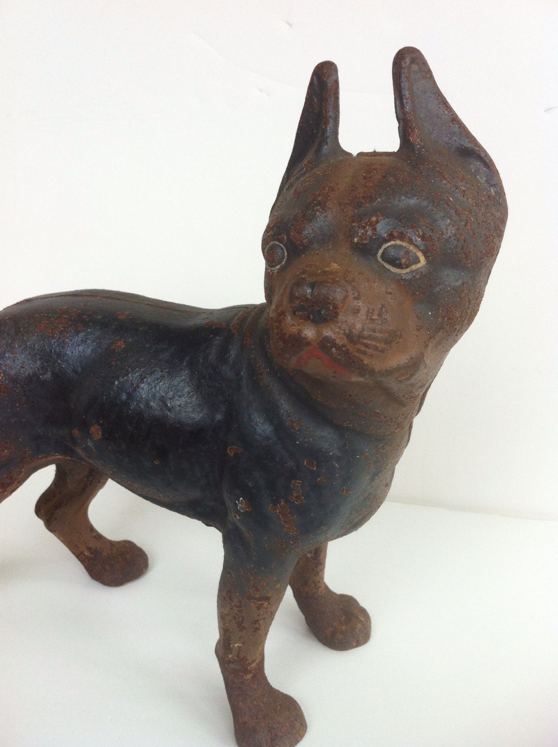 Vintage Cast Iron Boston Terrier Doorstop