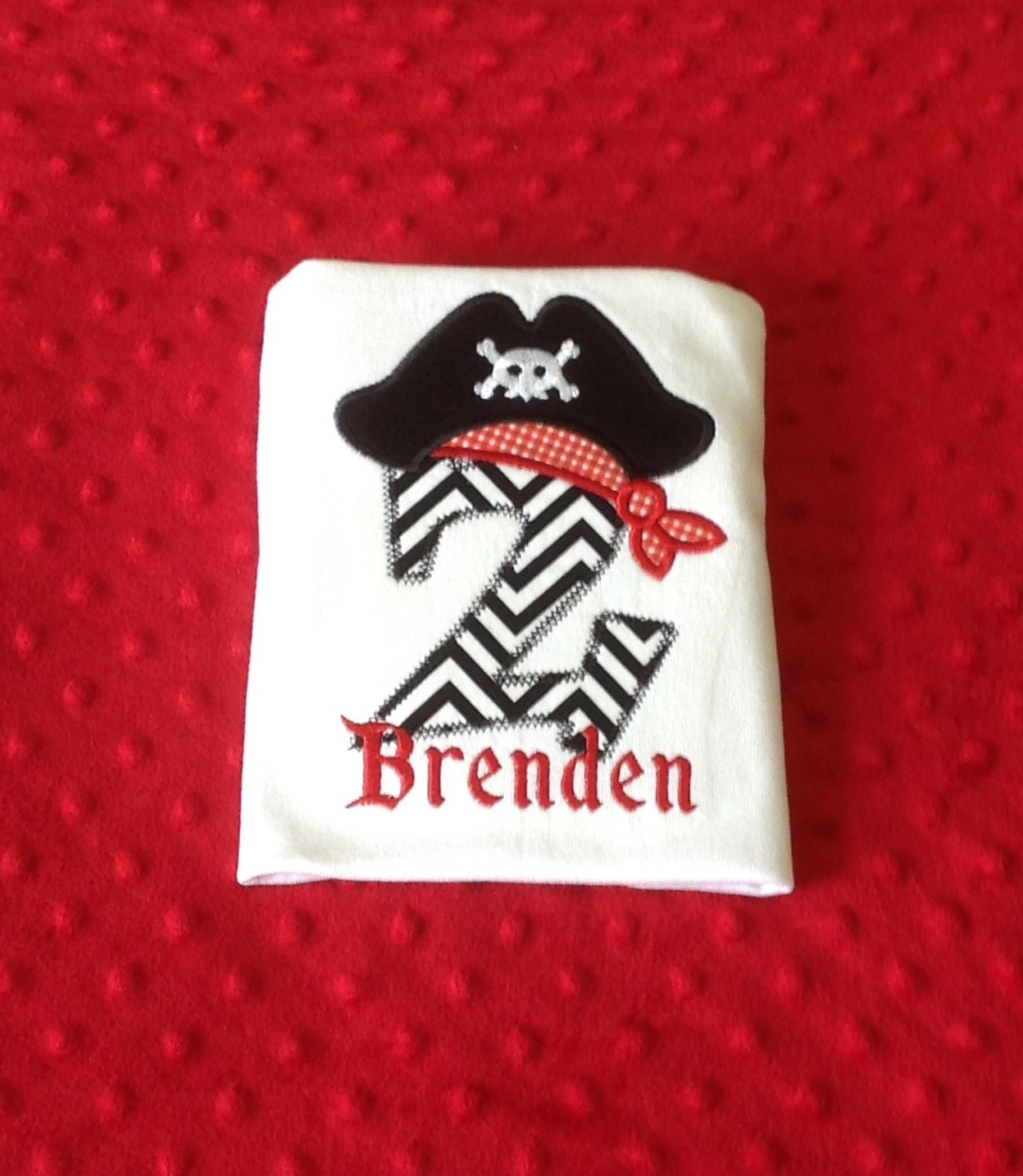 Boys Applique Birthday Pirate Number Pirate Hat Chevron T-Shirt or Onesie Personalized