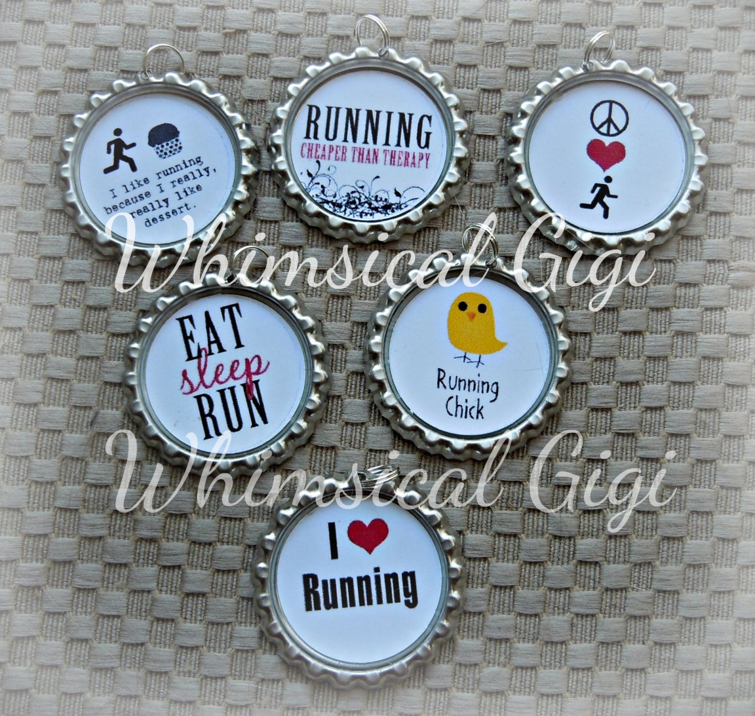 Running Theme Glass Charms for Wine, Cocktail, Water, or Tea Glasses
