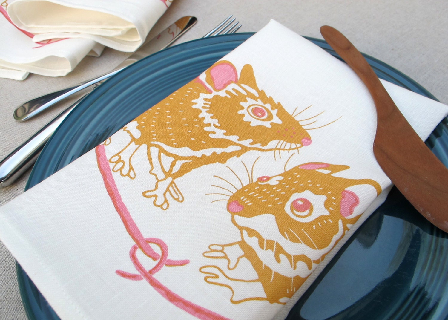 Happy Mice Napkin- set of 4