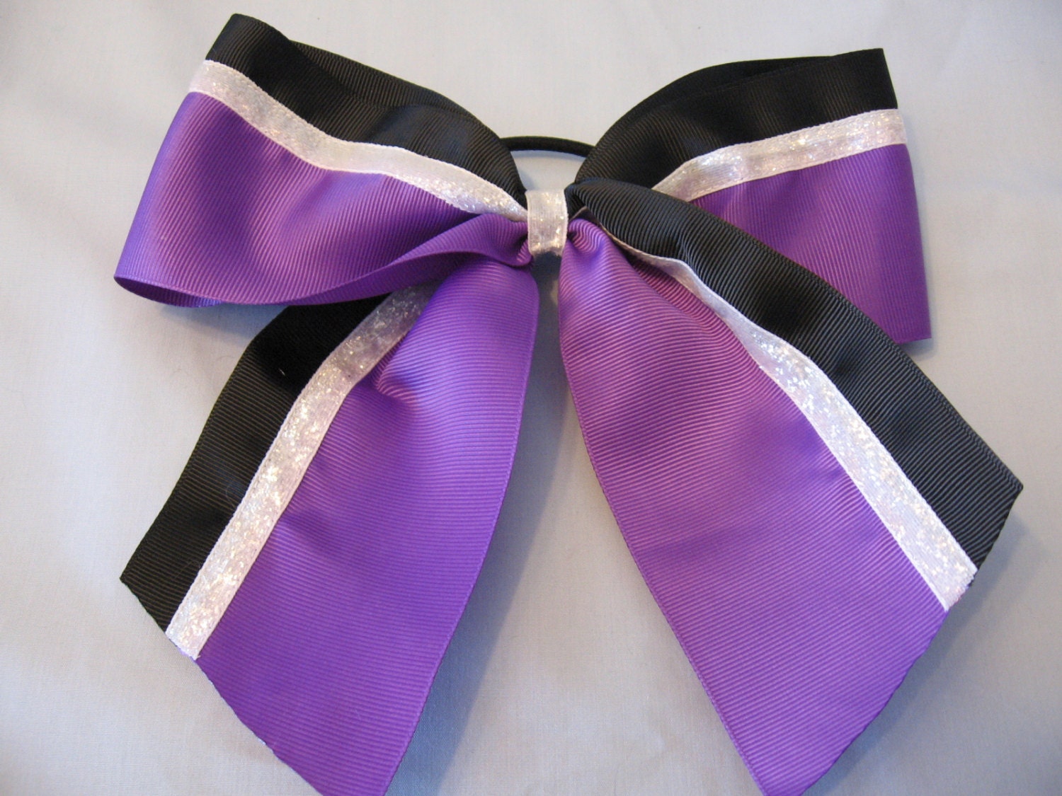 Cheer Bow - Big Cheer Bow - 3" Cheer Bow - Cheerleader Bow - Competition Bow - Purple and Black