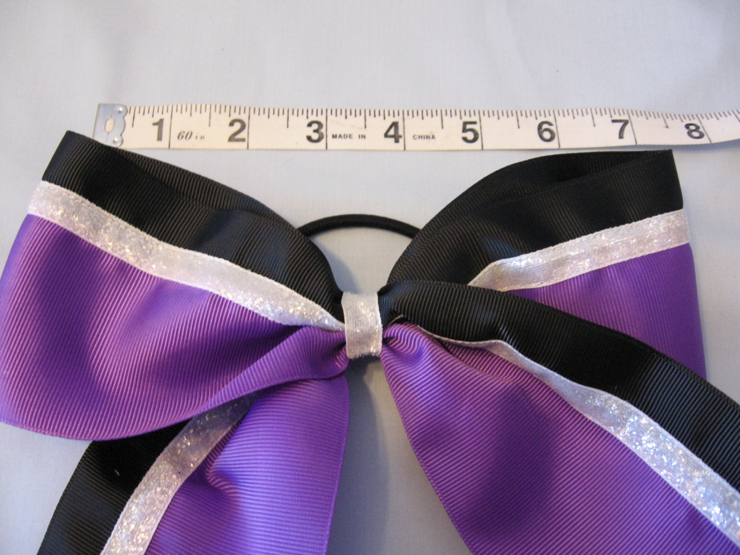 Cheer Bow - Big Cheer Bow - 3" Cheer Bow - Cheerleader Bow - Competition Bow - Purple and Black