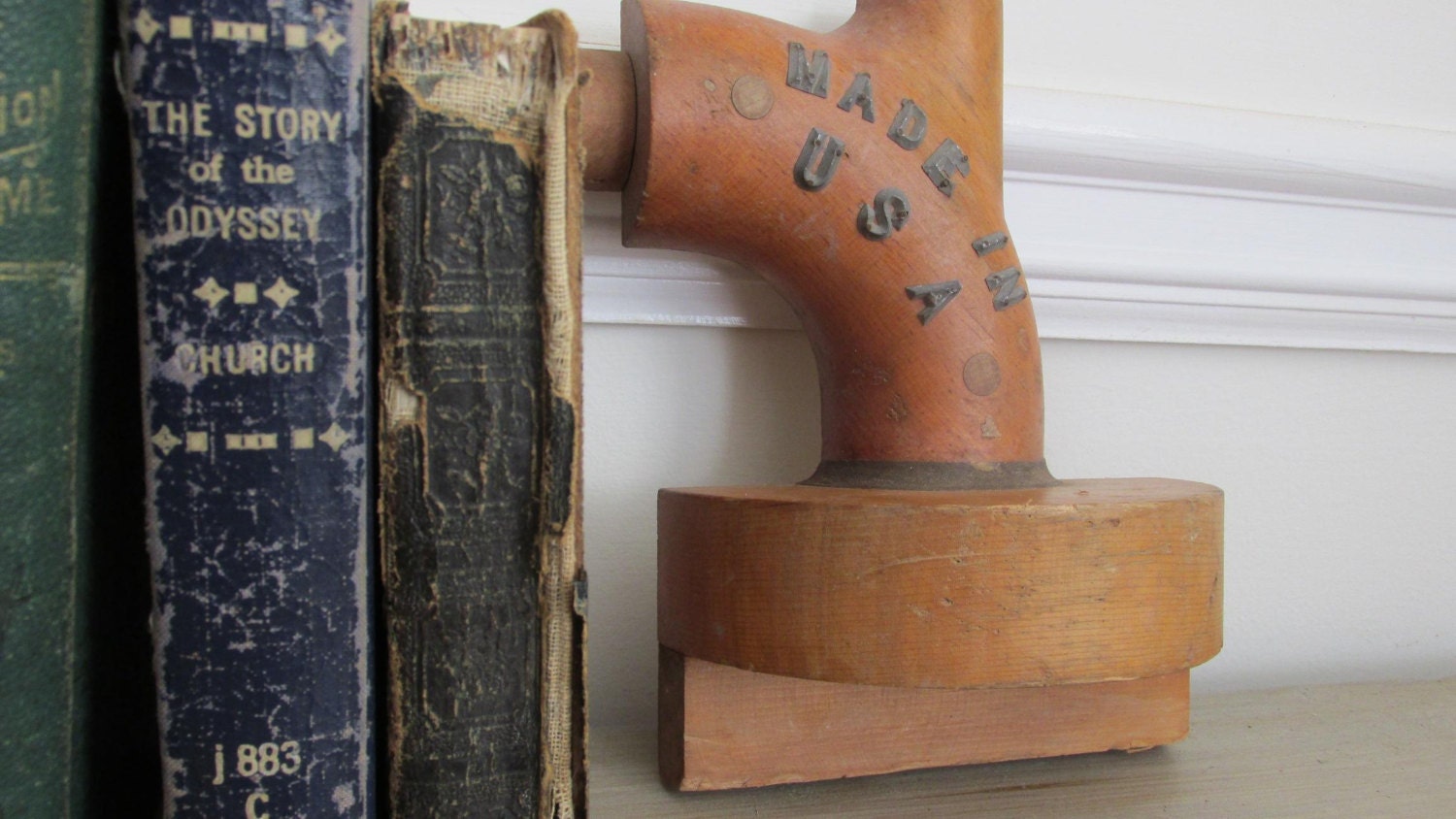 Industrial Wooden Foundry Mold. Made in USA. Elbow Joint. Bookend. Wall Hanging.
