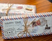 Travel Stamp Vintage Style Card Tag Bookmark Set