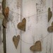 Rustic wedding garland weathered hearts metal French chic vignette decoration home decor Anita Spero