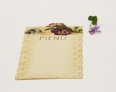 Vintage Menu card, 1920s paper ephemera, SPRING wedding menu, vintage wedding decoration, wedding table setting