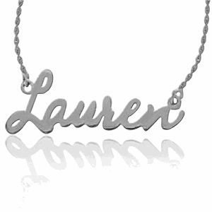 10K White Gold Personalized Name Necklace (Order Any Name)