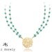 Gemstone Necklace with Monogram Initials Small (Order Any Initials) - Available in: Turquoise, Ruby, Pearls, Amethyst, Garnet, Onyx Stones